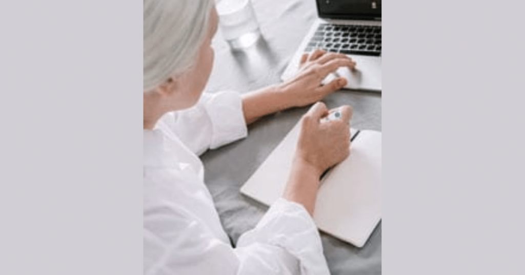 Healthcare provider at laptop