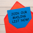 Envelope with join our mailing list wording