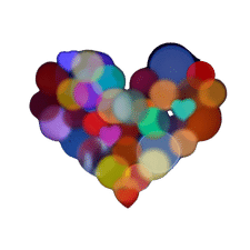 Heart made of colored circles