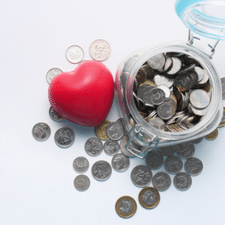 money jar with heart