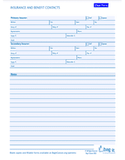 Insurance & Benefits Contacts form 2022