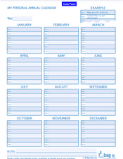 My Personal Annual Calendar form 2022