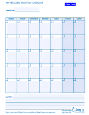 My Personal Monthly Calendar form 2022