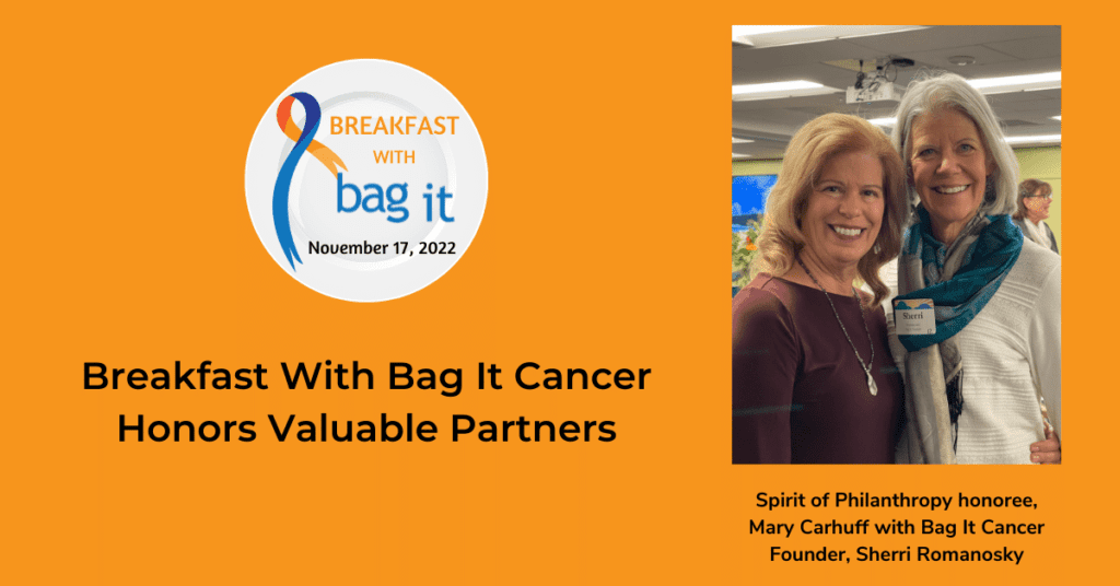 Breakfast with Bag It event wrap up and photo of Mary Carhuff and Sherri Romanoski