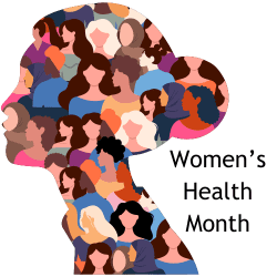 graphic of women's head made of female silhouettes