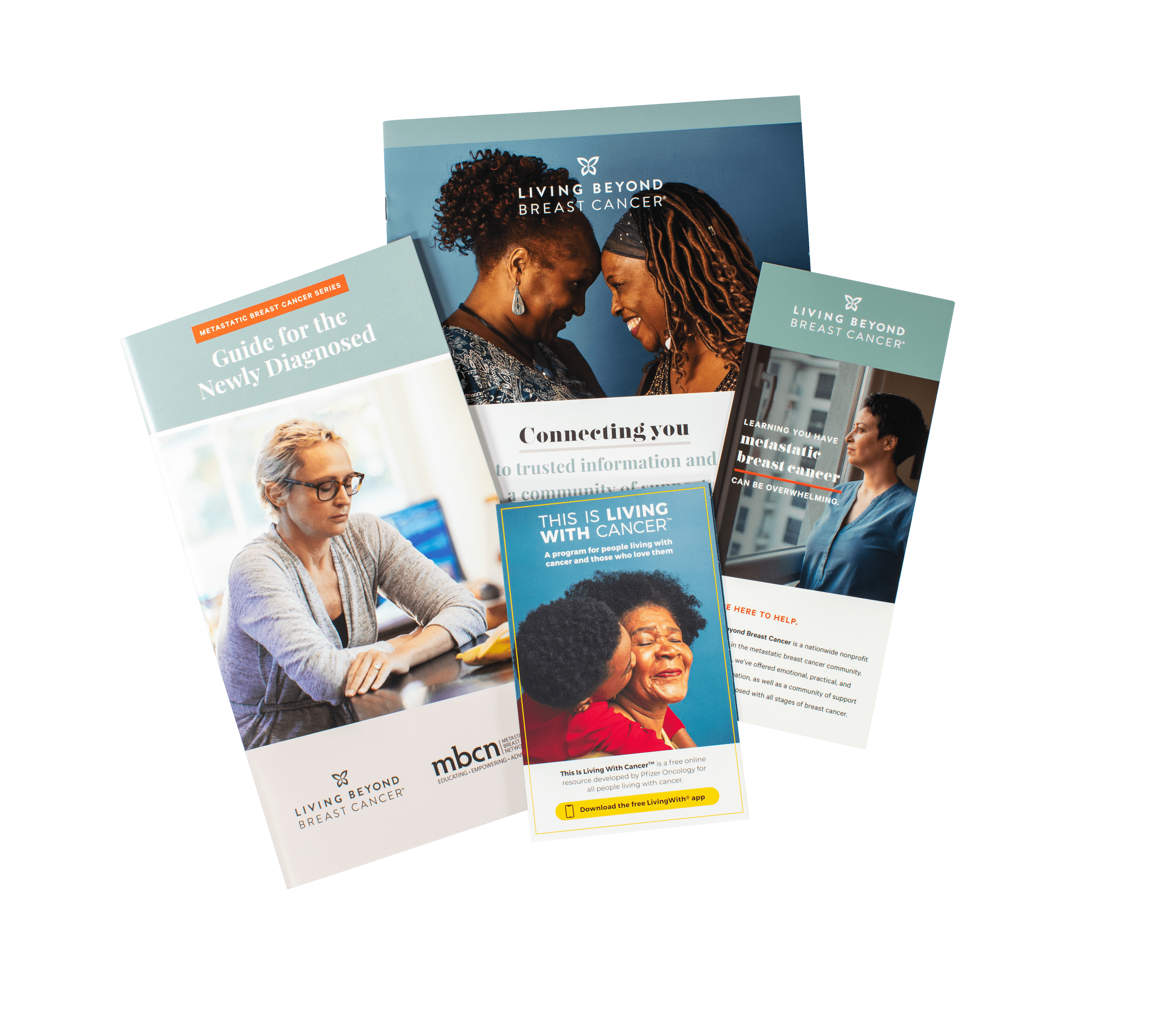 mbc-pamphlets-transparent Metastatic Breast Cancer Bag with Living Beyond Cancer pamphlets